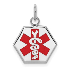 Sterling Silver Rhodium-plated Medical Jewelry Pendant - 11