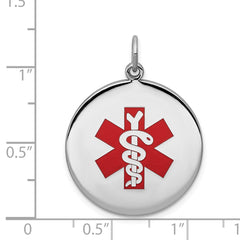 Sterling Silver Rhodium-plated Medical Jewelry Pendant - 12