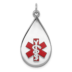 Sterling Silver Rhodium-plated Medical Jewelry Pendant - 16