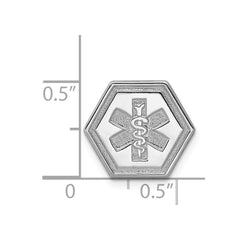 Sterling Silver Rhodium Non-enameled Attachable Emblem Medical Charm - 2