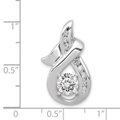 14k White Gold Peg-set AA Diamond Semi-Mount Slide Fits up to 6mm Regular/8mm Fancy or Reversible Omega