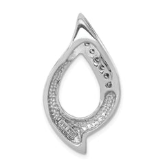 14k White Gold Complete 1/5 carat AAA Diamond Slide Fits up to 6mm Regular/8mm Fancy or Reversible Omega