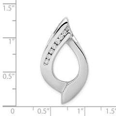 14k White Gold Complete 1/5 carat AA Diamond Slide Fits up to 6mm Regular/8mm Fancy or Reversible Omega
