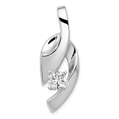 14k White Gold Fancy Peg-Set Diamond Slide Mounting Fits up to 4mm Regular/6mm Fancy or Reversible Omega - 2