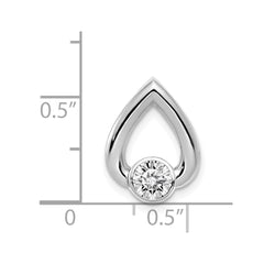 14k White Gold Holds 4.4mm Stone Teardrop Chain Slide Mounting