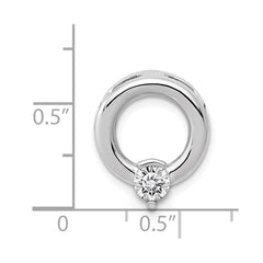 14k White Gold Holds 4.4mm Stone Circle Chain Slide Mounting