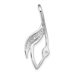 14k White Gold Peg-Set Fancy Slide Mounting Fits up to 3mm Regular/6mm Fancy or Reversible Omega