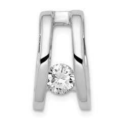 14k White Gold Complete AAA 5.25mm Diamond Slide Fits up to 6mm Regular/8mm Fancy or Reversible Omega