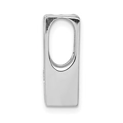 14k White Gold Complete AAA 4.1mm Diamond Slide Fits up to 4mm Regular/6mm Fancy or Reversible Omega