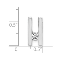 14k White Gold Complete AAA 4.1mm Diamond Slide Fits up to 4mm Regular/6mm Fancy or Reversible Omega