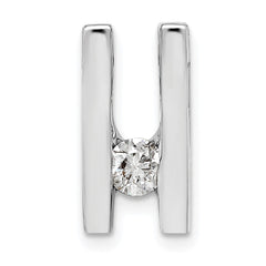 14k White Gold Complete AAA 4.1mm Diamond Slide Fits up to 4mm Regular/6mm Fancy or Reversible Omega