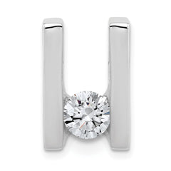 14k White Gold Holds 6mm Stone Slide Mounting Fits up to 6mm Regular/8mm Fancy or Reversible Omega - 2