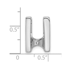 14k White Gold Holds 6mm Stone Slide Mounting Fits up to 6mm Regular/8mm Fancy or Reversible Omega - 2
