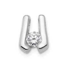 14k White Gold Complete AAA 3.75mm Diamond Slide Fits up to 2mm Regular/3mm Fancy or Reversible Omega