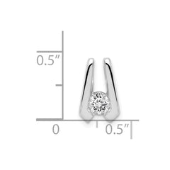 14k White Gold Complete AAA 4.0mm Diamond Slide Fits up to 2mm Regular/3mm Fancy or Reversible Omega