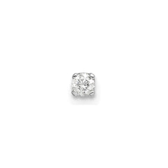 14k White Gold AA Quality Complete Diamond Stud Earring - 8