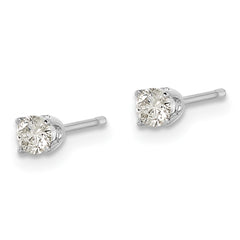 14k White Gold AA Quality Complete Diamond Stud Earring - 2