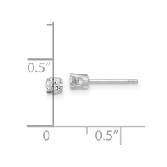 14k White Gold AA Quality Complete Diamond Stud Earring - 2