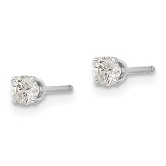 14k White Gold AA Quality Complete Diamond Stud Earring - 10