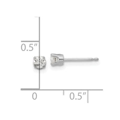 14k White Gold AA Quality Complete Diamond Stud Earring - 10