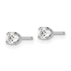 14k White Gold AA Quality Complete Diamond Stud Earring - 3