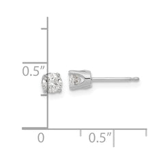 14k White Gold AA Quality Complete Diamond Stud Earring - 3