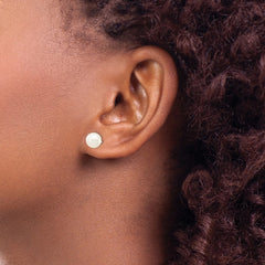 14k White Gold 6-7mm White Round Freshwater Cultured Pearl Stud Post Earrings