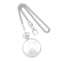 Charles Hubert Stainless Steel White Dial Pocket Watch - 5
