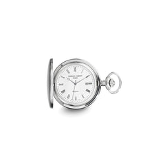 Charles Hubert Stainless Steel White Dial Pocket Watch - 5