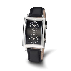 Mens Charles Hubert Dual Time Black 33x53mm Dial Watch