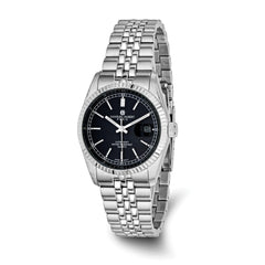 Mens Charles Hubert Stainless Steel Black Dial Watch - 7