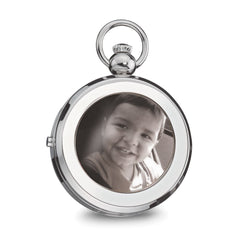 Charles Hubert Chrome-finish Brass 2-Photo Insert Pocket Watch