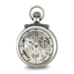 Charles Hubert Antique Chrome-finish Brass Skeleton Pocket Watch