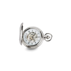 Charles Hubert Chrome-finish Brass Window Cover Pocket Watch