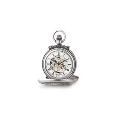 Charles Hubert Antique Chrome-finish Skeleton Pocket Watch - 2