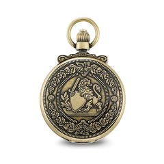 Charles Hubert Antique Gold-finish Lion Crest Pocket Watch