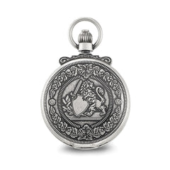 Charles Hubert Antique Chrome-finish Lion Crest Pocket Watch