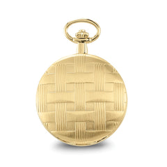 Charles Hubert Gold-finish Brass Basketweave Pocket Watch - 2