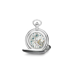 Charles Hubert Stainless Steel White Dial Pocket Watch - 3