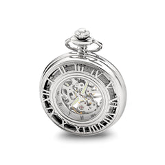 Charles Hubert Chrome-finish Skeleton Case Pocket Watch