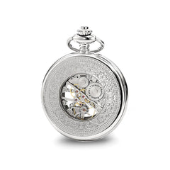 Charles Hubert Chrome-finish Skeleton Case Pocket Watch