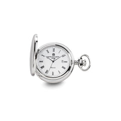 Charles Hubert Stainless Steel Wave Design Pocket Watch
