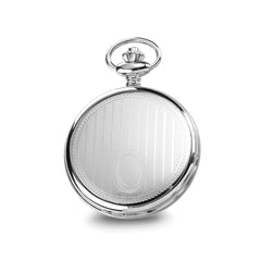 Charles Hubert Stainless Steel Stripe Design Pocket Watch