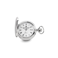 Charles Hubert Stainless Steel Stripe Design Pocket Watch