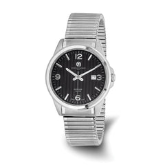 Mens Charles Hubert Titanium Black Dial Expansion Band Watch