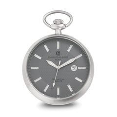 Charles Hubert Stainless Steel Open Face Tritium Quartz Pocket Watch - 3