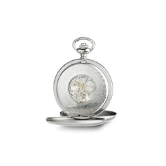Charles Hubert Stainless Steel Double Cover Tritium Mechanical Pocket Watch