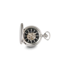 Charles Hubert Stainless Steel Hunter Case Tritium Mechanical Pocket Watch