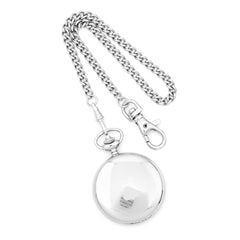 Charles Hubert Stainless Steel White Dial with Date Pocket Watch - 2