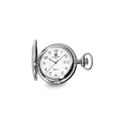 Charles Hubert Stainless Steel White Dial with Date Pocket Watch - 2